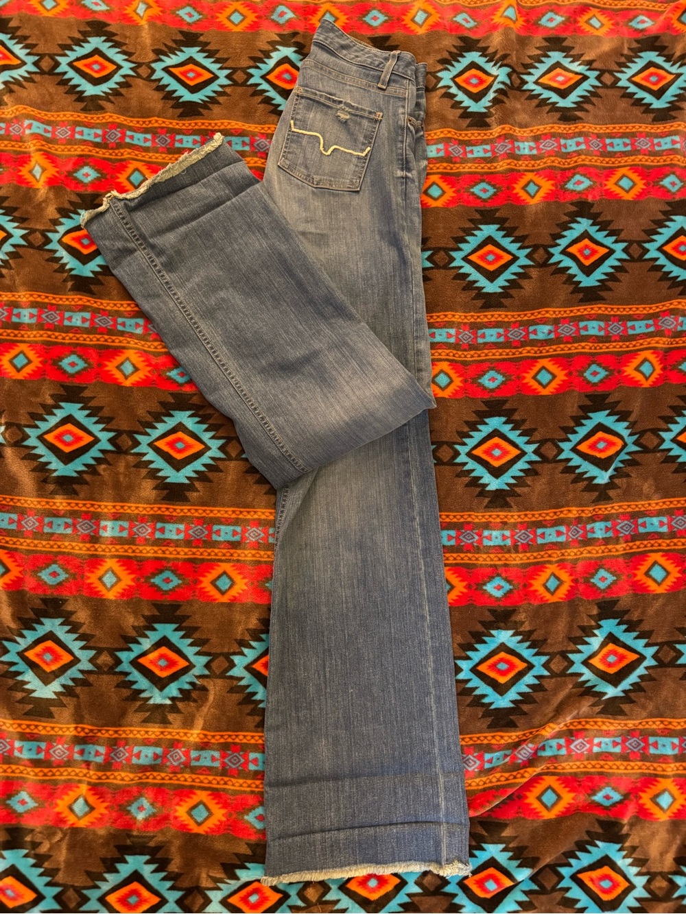 Kimes Ranch Blue Denim Wide Leg Jeans (2x34) - Picture 3 of 4